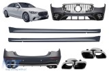 Un pachet de design tip S63 potrivit pentru Mercedes S-Class W223 cu ampatament lung dupa 2020, cu elemente cromate Performance AutoTuning