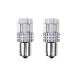 Set becuri auto cu LED CANBUS compatibil P21 R5W/R10W 22 SMD Alb 12V/24V, destinat competitiilor auto sau off-road