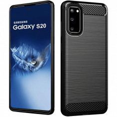 Husa TPU Forcell Carbon pentru Samsung Galaxy S20 G980 / Samsung Galaxy S20 5G G981, Neagra