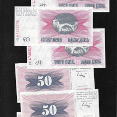 Bosnia si Herzegovina Bosna Hercegovina 50 dinara dinari 1992 unc pret pe bucata