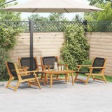 Cumpara ieftin Scaune de Grădină cu Masă 5 pcs Negru 90 x 45 x 40 cm