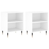 Noptiere, 2 buc, alb, 40x30x50 cm, lemn compozit, DKD Home Decor