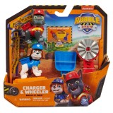 PATRULA CATELUSILOR RUBBLE SI ECHIPA CHARGER SI WHEELER CONSTRUCTIE CU NISIP