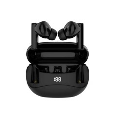 Casti wireless ZYTEQ&reg;️ Bluetooth 5.3, TWS in-ear, ANC, microfon, touch, afisaj digital, 30ms, rezistente la apa, universale, confortabile, negre