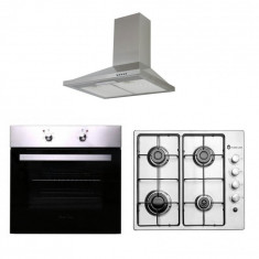 Pachet Cuptor incorporabil Studio Casa Milano FE606 X, Electric, 61 l, Clasa A, Inox + Plita incorporabila Studio Casa PG 60, Gaz, 4 arzatoare, Aprind