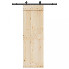 vidaXL Set feronerie pentru uși glisante, negru, 152,5 cm, oțel
