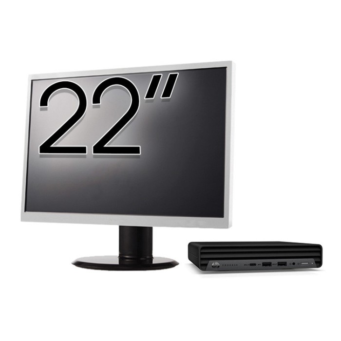 Pachet Calculator Second Hand HP ProDesk 400 G6 Mini, Intel Core i5-10500T 2.30 - 3.80GHz, 8GB DDR4, 256GB SSD + Monitor 22 Inch NewTechnology Media