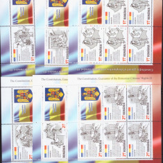 Romania 2019-Constitutia-Lp 2234b-Set de 9 minicoli de 5 timbre si o vinieta MNH