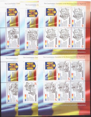 Romania 2019-Constitutia-Lp 2234b-Set de 9 minicoli de 5 timbre si o vinieta MNH foto