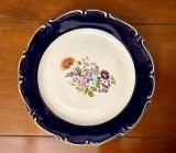 PLATOU DIN PORTELAN- MARCAJ R (REICHENBACH)- MADE IN GDR- BONE CHINA- ECHT KOBALT D31CM