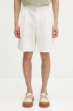 Norse Projects pantaloni scurți din amestec de in Benn Cotton Linen Shorts culoarea bej, N35.0617.0219