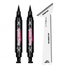 Set Eyeliner 3 in 1, Tus Ochi, Stampila, Instrument Trasare Flawless Cat Eye