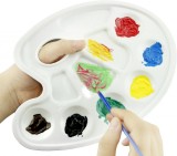 Set de 3 palete de culori pentru pictura Kare &amp;; Kind, plastic, alb, 17 x 22,5 cm