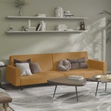vidaXL Canapea extensibilă cu 2 locuri, maro, catifea 375945