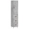 Dulap inalt, gri beton, 34,5x34x180 cm, lemn prelucrat