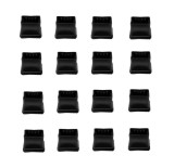 Set de 16 protectii pentru picioarele scaunului Vabneer, patrate, negru, silicon/pasla, 30-35 mm