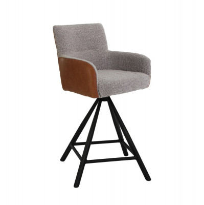Scaun de bar din material si piele naturala de bivol ✔ model FLETO 75 foto