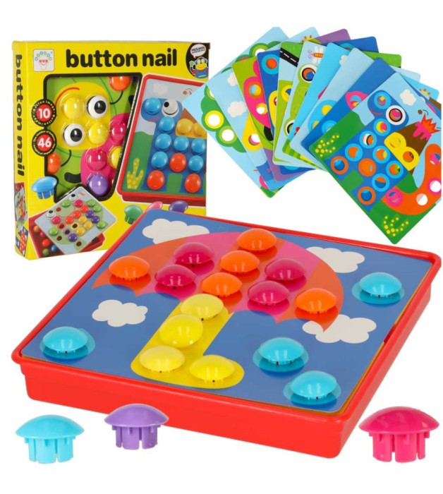 Puzzel Educativ Mozaic cu Butoane, 57 elemente