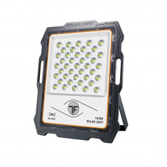 Proiector LED cu panou solar si senzor miscare, 100W, 82 LED-uri, lumina alba foto