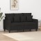 Gossi canapea cu 2 locuri, negru, 120 cm, material textil