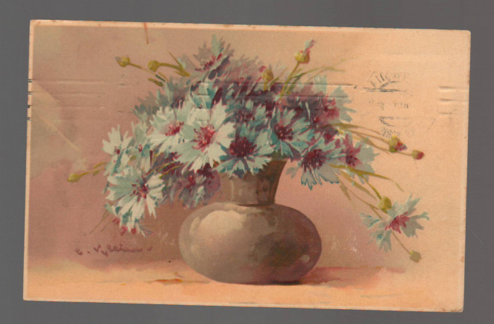 CPIB 20859 - CARTE POSTALA - VAZA CU FLORI, MEISSNER &amp; BUCH, LEIPZIG, 1914