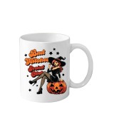 Cana ceramica alba 330 ml Halloween decor spooky