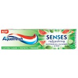 Pastă De Dinți, Aquafresh, Senses Refreshing Pepene Castravete Mentă, Respirație Proaspătă, Protecție &Icirc;mpotriva Cariilor, 75 ml