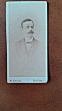 Fotografie CDV Portret Barbat, Sec XX, Atelier W. Oppelt Bucuresti, 8x4 cm, Alb Negru