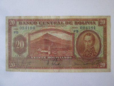 Bolivia 20 Bolivianos 1928 foto