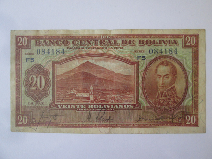 Bolivia 20 Bolivianos 1928