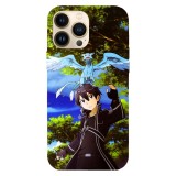 Husa compatibila cu Apple iPhone 15 Pro Max model Sword Art Online Kirito and Pina, Silicon, TPU, Viceversa, Transparent, Carcasa