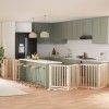 VidaXL Poartă de c&acirc;ini pliabilă cu ușă, 10 panouri, 800 cm, lemn plop 3155671