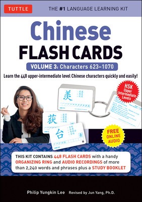 Chinese Flash Cards, Volume 3: Characters 623-1070 HSK Upper Intermediate Level [With Organizing Ring and CD (Audio) and Booklet] foto