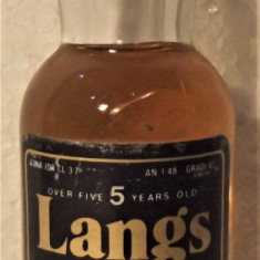 RARE WHISKY miniaturi LANGS 5YO CL 4,7 GR, 40 ANII 70/80 IMP. GNUDI ITALY