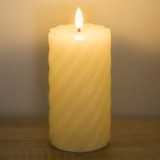 Lumanare decorativa LED cu efect de flacara, Ecru, &Oslash;7x15cm, CMCLASS