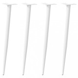 VidaXL Picioare de masă consolă formă conică, 4 buc., alb, 72-73 cm, oțel
