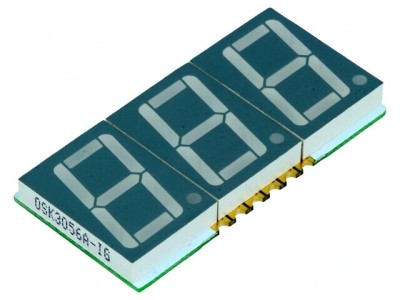 Afișaj LED 7 Segmente 14,22mm Verde 3 Digits foto