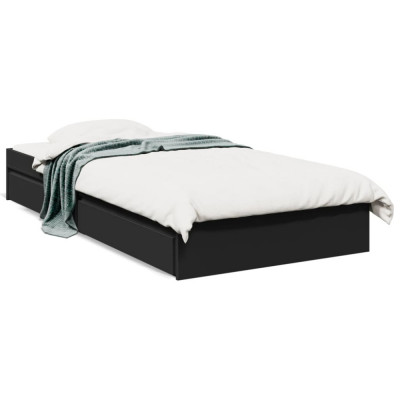 vidaXL Cadru de pat cu sertare, negru, 100x200 cm, lemn prelucrat foto