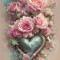 Sticker decorativ, Trandafiri, Roz, 85 cm, 7501ST