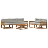 vidaXL Set de canapele de exterior 6 pcs Natural și Gri deschis 3382349