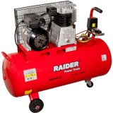 Compresor de aer cu curea Raider 100L, 2.2 kW, 320 l/min, 2 pistoane