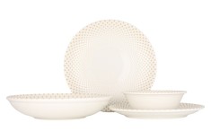 Rinart Set de vesela (Large) - Punto - 24 bucăți - 6 persoane - Porţelan