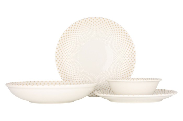 Rinart Set de vesela (Large) - Punto - 24 bucăți - 6 persoane - Porţelan