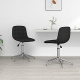 Cumpara ieftin Scaune de bucătărie pivotante, 2 buc., negru, material textil