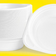 Castroane Din Plastic, 500ml, D-16cm, 100 Buc/set, Office Products - Alb