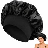 Bonetă de noapte din satin protectoare pentru păr, cu elastic, pentru tratamente cu ulei