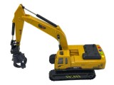 Excavator Metalic Jucarie cu Sunete si Lumini, Brat Mobil, Galben/Negru, +3 Ani