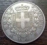 (A270) MONEDA DIN ARGINT ITALIA - 5 LIRE 1875, LIT. M BN (MONETARIA MILANO), VITTORIO EMANUELE II