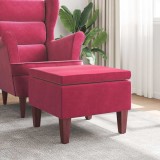 vidaXL Scaun cu picioare din lemn, roșu vin, catifea 329462