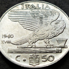 Moneda istorica 50 CENTESIMI - ITALIA FASCISTA, anul 1940 *cod 295